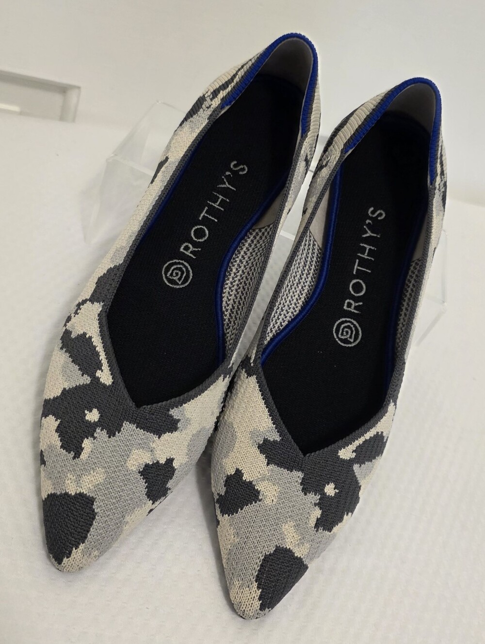 Rothy's The Point Ash Grey Knit Flats Size 9, Stylish, Comfy, Camoprint